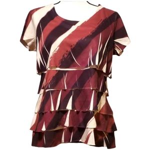 Women's Coldwater Creek Leaf/Feathered Look Shirt